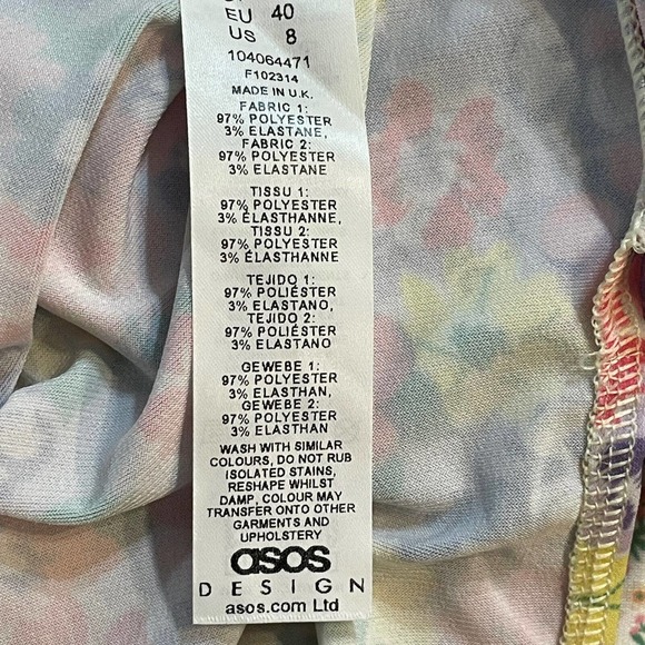 Asos Design Dress Strappy Lace Trim Midi Slip Dress Floral Size 8 Modern Boho - Picture 6 of 7